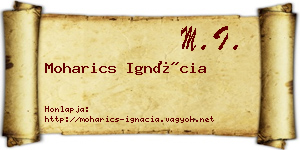 Moharics Ignácia névjegykártya